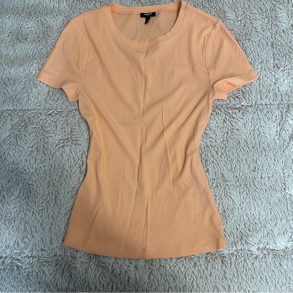 express light orange tight t shirt